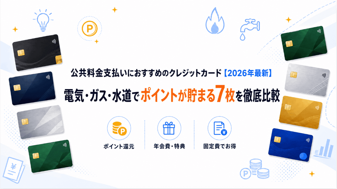 公共料金支払いにおすすめの【2026年最新】電気・ガス・水道でポイントが貯まる7枚を徹底比較