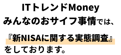 ITトレンドMoneyみんなのおサイフ事情では、『新NISAに関する実態調査』をしております。